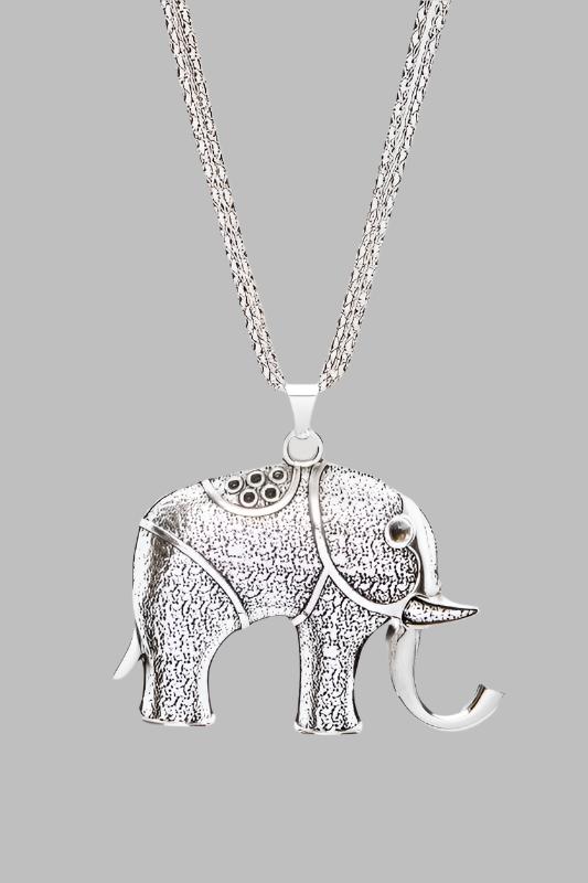 Vintage Elephant Pendant Necklace