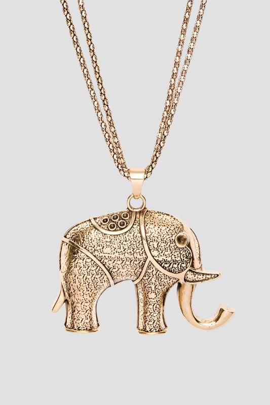 Vintage Elephant Pendant Necklace